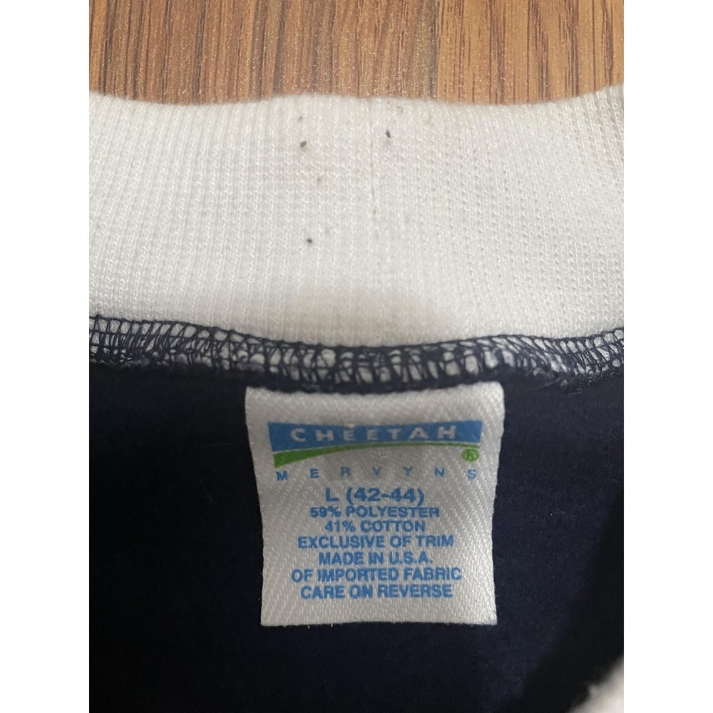 Cheetah Sweatshirt Mens Large Vintage 90s USA Elbow Patch Crew - Picture 2 of 9